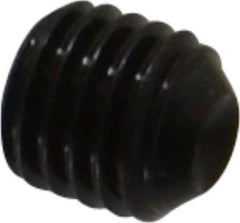 Made in USA - 1/4-28 UNF, 1/4" Length Under Head, Cup Point Set Screw - Grade 8 Alloy Steel, 1/8" Key - USA Tool & Supply