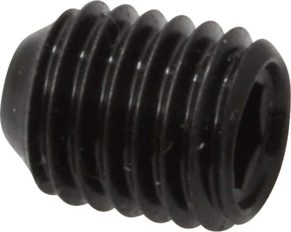 Made in USA - 1/4-28 UNF, 5/16" Length Under Head, Cup Point Set Screw - Grade 8 Alloy Steel, 1/8" Key - USA Tool & Supply
