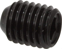 Made in USA - 1/4-28 UNF, 5/16" Length Under Head, Cup Point Set Screw - Grade 8 Alloy Steel, 1/8" Key - USA Tool & Supply