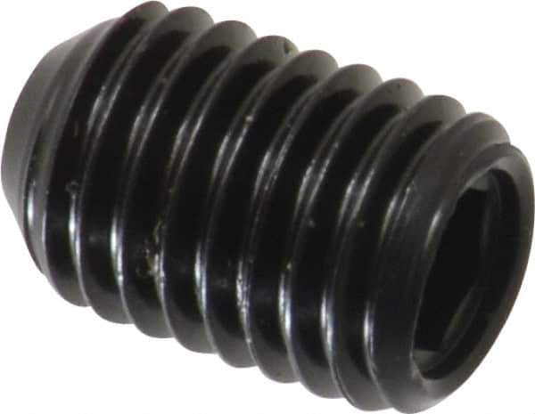 Made in USA - 1/4-28 UNF, 3/8" Length Under Head, Cup Point Set Screw - Grade 8 Alloy Steel, 1/8" Key - USA Tool & Supply