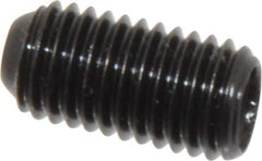 Made in USA - 1/4-28 UNF, 1/2" Length Under Head, Cup Point Set Screw - Grade 8 Alloy Steel, 1/8" Key - USA Tool & Supply