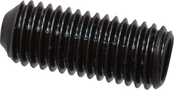 Made in USA - 1/4-28 UNF, 5/8" Length Under Head, Cup Point Set Screw - Grade 8 Alloy Steel, 1/8" Key - USA Tool & Supply