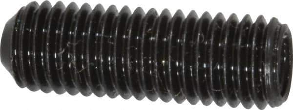 Made in USA - 1/4-28 UNF, 3/4" Length Under Head, Cup Point Set Screw - Grade 8 Alloy Steel, 1/8" Key - USA Tool & Supply