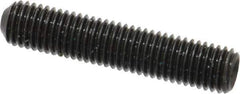 Made in USA - 1/4-28 UNF, 1-1/4" Length Under Head, Cup Point Set Screw - Grade 8 Alloy Steel, 1/8" Key - USA Tool & Supply