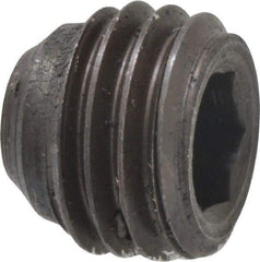 Made in USA - 5/16-24 UNF, 1/4" Length Under Head, Cup Point Set Screw - Grade 8 Alloy Steel, 5/32" Key - USA Tool & Supply