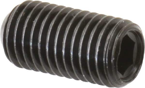 Made in USA - 5/16-24 UNF, 5/8" Length Under Head, Cup Point Set Screw - Grade 8 Alloy Steel, 5/32" Key - USA Tool & Supply