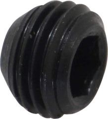 Made in USA - 3/8-24 UNF, 1/4" Length Under Head, Cup Point Set Screw - Grade 8 Alloy Steel, 3/16" Key - USA Tool & Supply