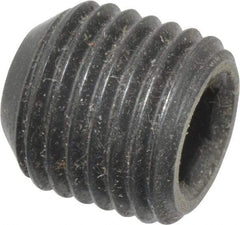 Made in USA - 3/8-24 UNF, 3/8" Length Under Head, Cup Point Set Screw - Grade 8 Alloy Steel, 3/16" Key - USA Tool & Supply