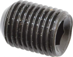Made in USA - 3/8-24 UNF, 1/2" Length Under Head, Cup Point Set Screw - Grade 8 Alloy Steel, 3/16" Key - USA Tool & Supply