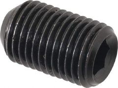 Made in USA - 3/8-24 UNF, 5/8" Length Under Head, Cup Point Set Screw - Grade 8 Alloy Steel, 3/16" Key - USA Tool & Supply