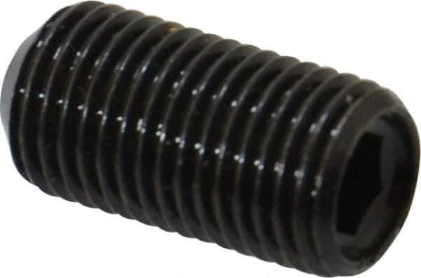 Made in USA - 3/8-24 UNF, 3/4" Length Under Head, Cup Point Set Screw - Grade 8 Alloy Steel, 3/16" Key - USA Tool & Supply