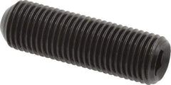 Made in USA - 3/8-24 UNF, 1-1/4" Length Under Head, Cup Point Set Screw - Grade 8 Alloy Steel, 3/16" Key - USA Tool & Supply