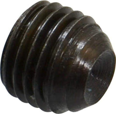 Made in USA - 7/16-20 UNF, 3/8" Length Under Head, Cup Point Set Screw - Grade 8 Alloy Steel, 7/32" Key - USA Tool & Supply