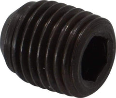 Made in USA - 7/16-20 UNF, 1/2" Length Under Head, Cup Point Set Screw - Grade 8 Alloy Steel, 7/32" Key - USA Tool & Supply
