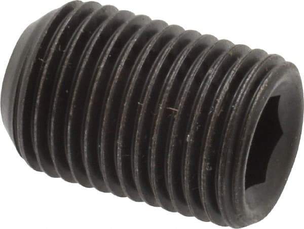Made in USA - 1/2-20 UNF, 3/4" Length Under Head, Cup Point Set Screw - Grade 8 Alloy Steel, 1/4" Key - USA Tool & Supply