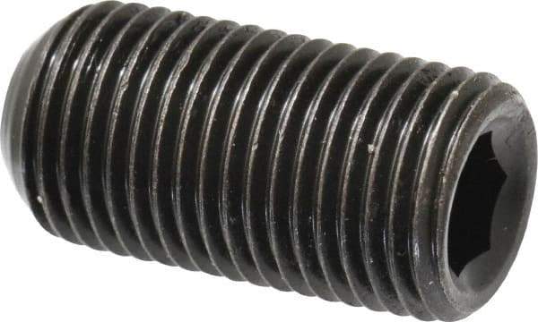 Made in USA - 1/2-20 UNF, 1" Length Under Head, Cup Point Set Screw - Grade 8 Alloy Steel, 1/4" Key - USA Tool & Supply
