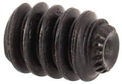 Made in USA - #6-32 UNC, 3/16" Length Under Head, Knurled Cup Point Set Screw - Grade 8 Alloy Steel, 1/16" Key - USA Tool & Supply