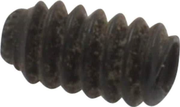 Made in USA - #6-32 UNC, 1/4" Length Under Head, Knurled Cup Point Set Screw - Grade 8 Alloy Steel, 1/16" Key - USA Tool & Supply