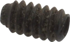 Made in USA - #6-32 UNC, 1/4" Length Under Head, Knurled Cup Point Set Screw - Grade 8 Alloy Steel, 1/16" Key - USA Tool & Supply
