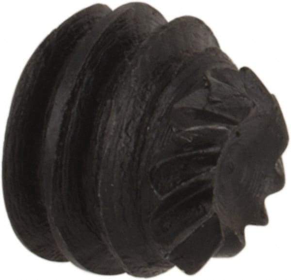 Made in USA - #8-32 UNC, 1/8" Length Under Head, Knurled Cup Point Set Screw - Grade 8 Alloy Steel, 5/64" Key - USA Tool & Supply