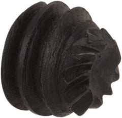 Made in USA - #8-32 UNC, 1/8" Length Under Head, Knurled Cup Point Set Screw - Grade 8 Alloy Steel, 5/64" Key - USA Tool & Supply