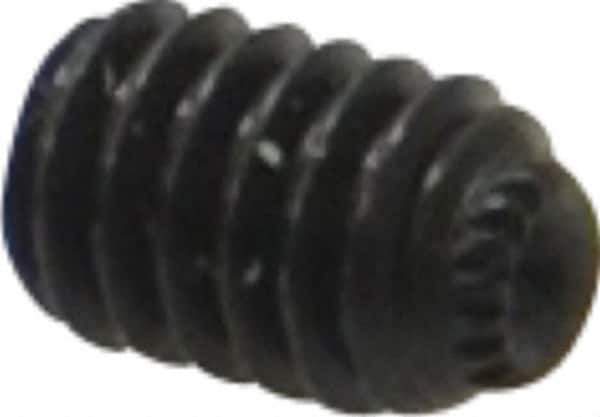 Made in USA - #8-32 UNC, 1/4" Length Under Head, Knurled Cup Point Set Screw - Grade 8 Alloy Steel, 5/64" Key - USA Tool & Supply
