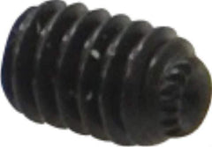 Made in USA - #8-32 UNC, 1/4" Length Under Head, Knurled Cup Point Set Screw - Grade 8 Alloy Steel, 5/64" Key - USA Tool & Supply
