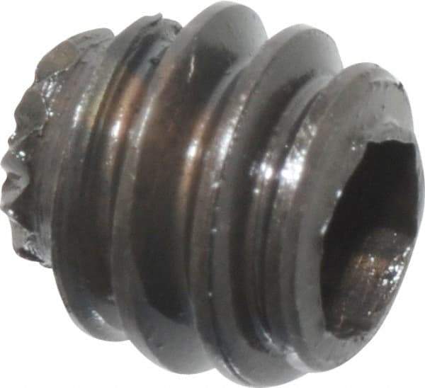 Made in USA - #10-24 UNC, 3/16" Length Under Head, Knurled Cup Point Set Screw - Grade 8 Alloy Steel, 3/32" Key - USA Tool & Supply