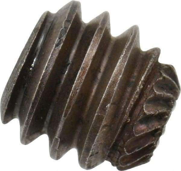 Made in USA - 1/4-20 UNC, 1/4" Length Under Head, Knurled Cup Point Set Screw - Grade 8 Alloy Steel, 1/8" Key - USA Tool & Supply