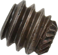 Made in USA - 1/4-20 UNC, 1/4" Length Under Head, Knurled Cup Point Set Screw - Grade 8 Alloy Steel, 1/8" Key - USA Tool & Supply