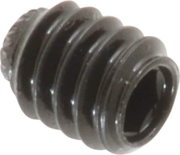 Made in USA - 1/4-20 UNC, 5/16" Length Under Head, Knurled Cup Point Set Screw - Grade 8 Alloy Steel, 1/8" Key - USA Tool & Supply