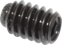 Made in USA - 1/4-20 UNC, 3/8" Length Under Head, Knurled Cup Point Set Screw - Grade 8 Alloy Steel, 1/8" Key - USA Tool & Supply