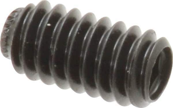 Made in USA - 1/4-20 UNC, 1/2" Length Under Head, Knurled Cup Point Set Screw - Grade 8 Alloy Steel, 1/8" Key - USA Tool & Supply