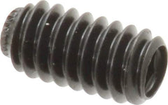 Made in USA - 1/4-20 UNC, 1/2" Length Under Head, Knurled Cup Point Set Screw - Grade 8 Alloy Steel, 1/8" Key - USA Tool & Supply