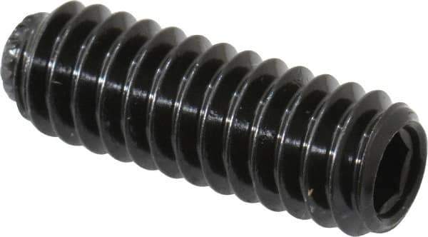 Made in USA - 1/4-20 UNC, 3/4" Length Under Head, Knurled Cup Point Set Screw - Grade 8 Alloy Steel, 1/8" Key - USA Tool & Supply
