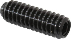 Made in USA - 1/4-20 UNC, 3/4" Length Under Head, Knurled Cup Point Set Screw - Grade 8 Alloy Steel, 1/8" Key - USA Tool & Supply
