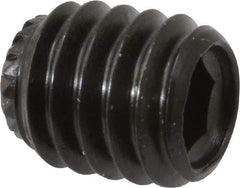Made in USA - 5/16-18 UNC, 3/8" Length Under Head, Knurled Cup Point Set Screw - Grade 8 Alloy Steel, 5/32" Key - USA Tool & Supply