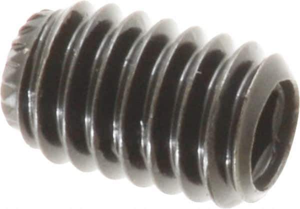Made in USA - 5/16-18 UNC, 1/2" Length Under Head, Knurled Cup Point Set Screw - Grade 8 Alloy Steel, 5/32" Key - USA Tool & Supply