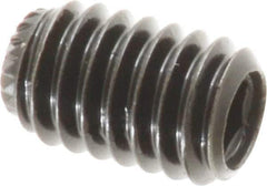 Made in USA - 5/16-18 UNC, 1/2" Length Under Head, Knurled Cup Point Set Screw - Grade 8 Alloy Steel, 5/32" Key - USA Tool & Supply