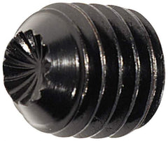 Value Collection - #4-40 UNC, 5/16" OAL, Knurled Cup Point Set Screw - Grade 8 Alloy Steel, 0.05" Key - USA Tool & Supply
