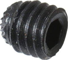 Made in USA - #10-32 UNF, 3/16" Length Under Head, Knurled Cup Point Set Screw - Grade 8 Alloy Steel, 3/32" Key - USA Tool & Supply