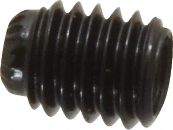 Value Collection - #10-32 UNF, 1/4" OAL, Knurled Cup Point Set Screw - Grade 8 Alloy Steel, 3/32" Key - USA Tool & Supply