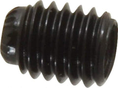 Value Collection - #10-32 UNF, 1/4" OAL, Knurled Cup Point Set Screw - Grade 8 Alloy Steel, 3/32" Key - USA Tool & Supply