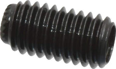 Made in USA - #10-32 UNF, 3/8" Length Under Head, Knurled Cup Point Set Screw - Grade 8 Alloy Steel, 3/32" Key - USA Tool & Supply