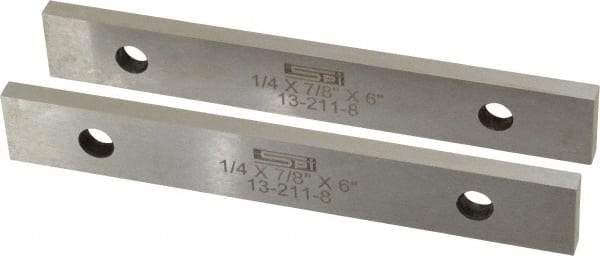 SPI - 6" Long x 7/8" High x 1/4" Thick, Steel Parallel - 0.0003" & 0.002" Parallelism, Sold as Matched Pair - USA Tool & Supply