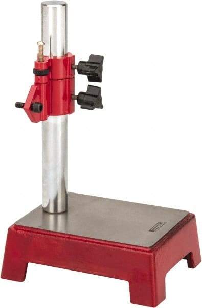 SPI - Cast Iron (Base), Rectangular Base, Comparator Gage Stand - 8" High, 5-1/2" Base Length x 4-11/32" Base Width x 2" Base Height, Includes Holder - USA Tool & Supply