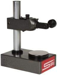 SPI - Cast Iron (Base), Rectangular Base, Comparator Gage Stand - 8" High, 6" Base Length x 3-7/8" Base Width x 2" Base Height, Includes Holder - USA Tool & Supply