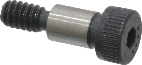 Made in USA - 1/4" Shoulder Diam x 3/8" Shoulder Length, #10-24 UNC, Hex Socket Shoulder Screw - 8 Alloy Steel, 0.357 to 3/8" Head Diam - USA Tool & Supply