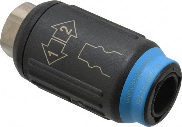 Legris - 1/4 Female NPT Industrial Pneumatic Hose Safety Coupler - Plastic/Brass, 3/8" Body Diam - USA Tool & Supply