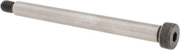 Made in USA - 3/8" Shoulder Diam x 4" Shoulder Length, 5/16-18 UNC, Hex Socket Shoulder Screw - 8 Alloy Steel, 0.543 to 0.562" Head Diam - USA Tool & Supply